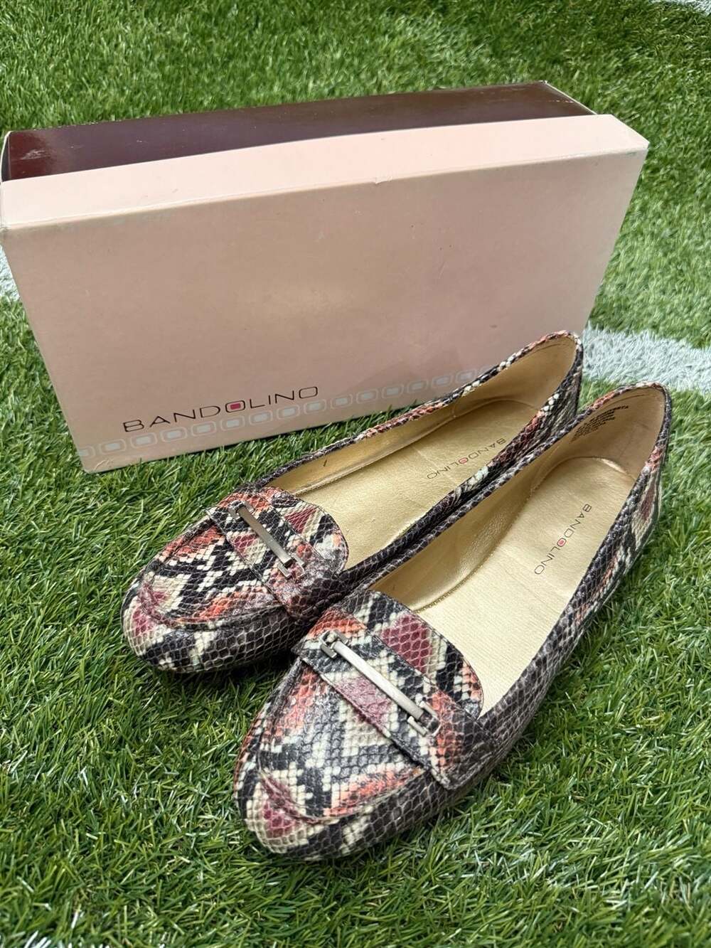 Bandolino Women's Snakeskin Print Bit Loafers Size 8.5M